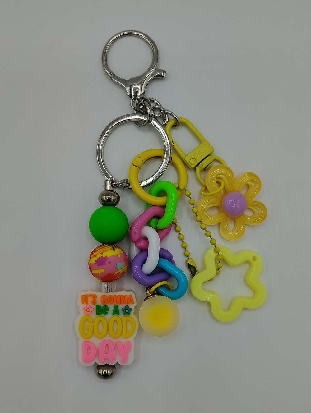 Handcrafted Multicolor Y2K Keychain/Bag Charm- Yellow & Neon